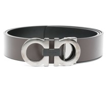 Gancini-buckle reversible leather belt