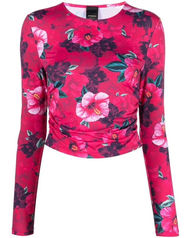 Pinko Damen Oberteil mit Blumen-Print