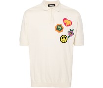 Gestricktes Poloshirt mit Logo-Patches