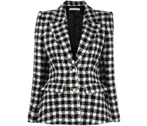 Einreihiger Blazer mit Hahnentrittmuster