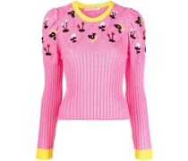 Oma 2.0 Pullover mit Blumenstickerei