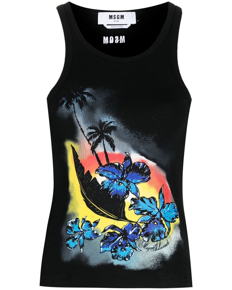 MSGM Damen Tanktop mit grafischem Print