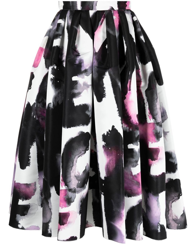 Alexander McQueen Damen Rock mit abstraktem Print