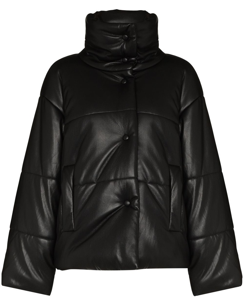 Nanushka Damen Gefütterte 'Hide' Jacke in Lederoptik