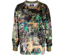 Langarmshirt in Samtoptik mit Print