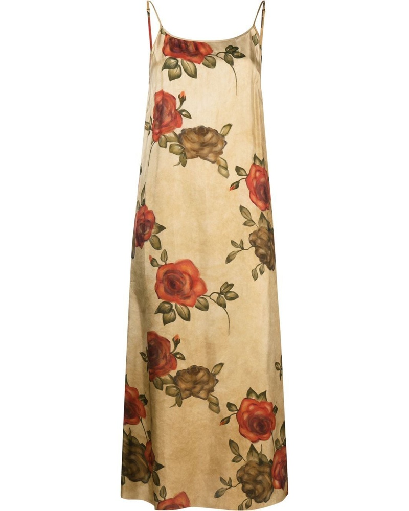 Uma Wang Damen Minikleid mit Rosen-Print Uma Wang Damen Minikleid mit Rosen-Print