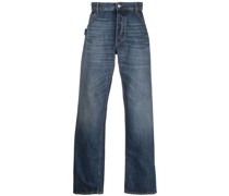 High-Waist-Jeans mit mittlerer Waschung