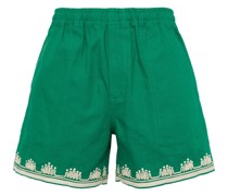 embroidered-design cotton shorts