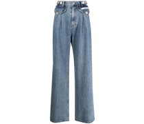 Weite Jeans mit Bundfalten