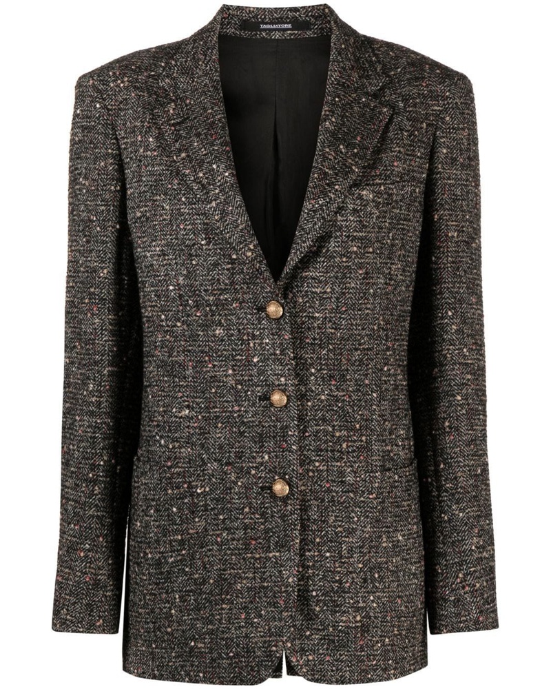 Tagliatore Damen Einreihiger Tweed-Blazer