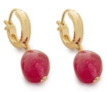 18kt vergoldete Ohrringe mit Rosa Quarz