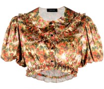 Cropped-Bluse mit Blumen-Print