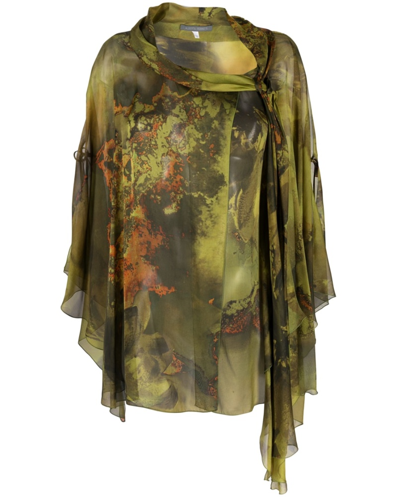 Alberta Ferretti Damen Seidenbluse mit grafischem Print