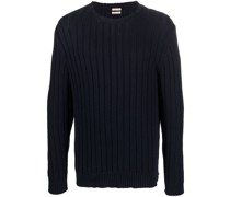 Gerippter Pullover mit rundem Ausschnitt
