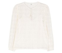 tassel-detail guipure-lace blouse