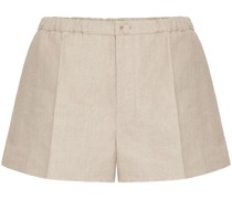 Leinen-Shorts mit Falten