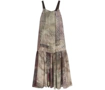 abstract-print silk dress