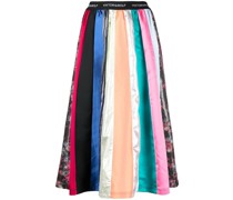 mix-print A-line midi skirt