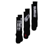logo-jacquard socks (pack of three)