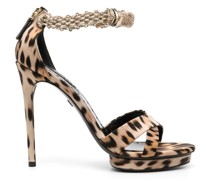 Sandalen mit Leoparden-Print 125mm