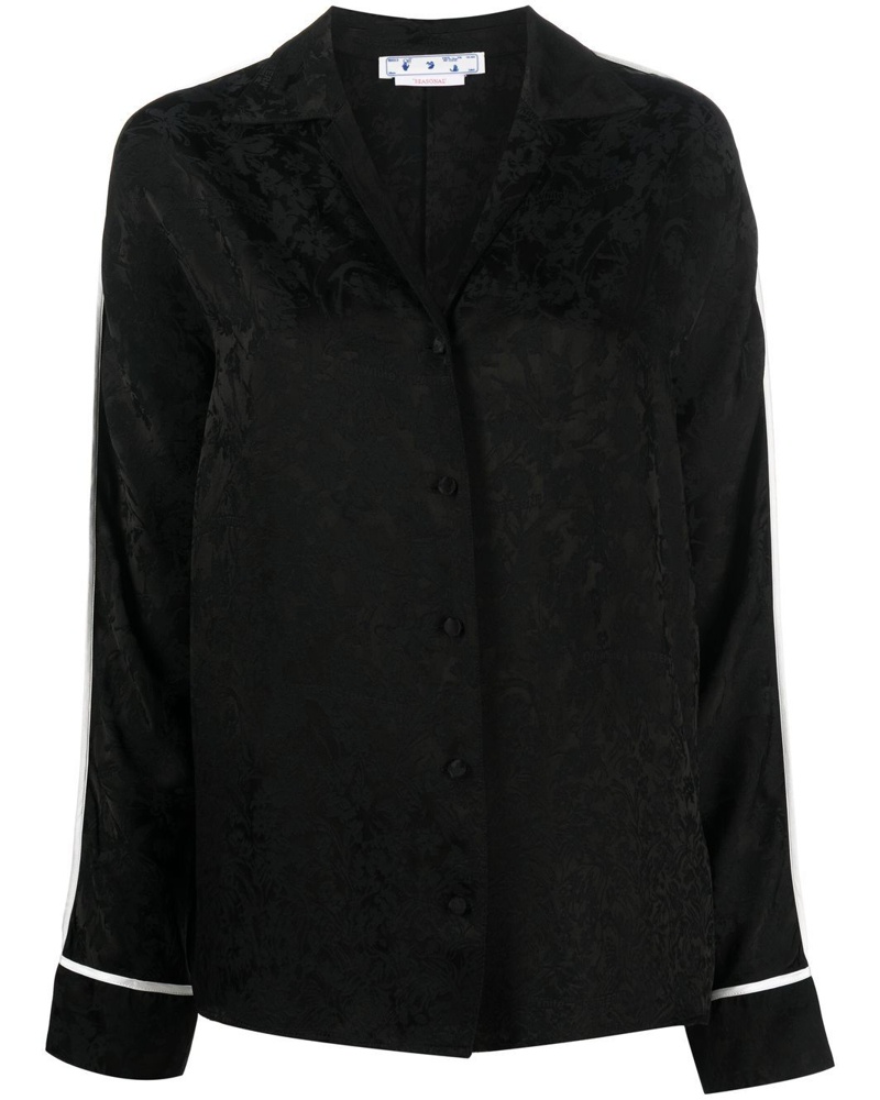OFF-WHITE Damen Jacquard-Bluse mit Blumen