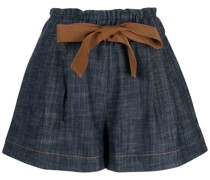 Jeans-Shorts mit Bindegürtel
