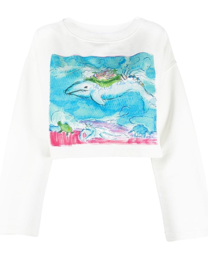 Marni Damen Cropped-Sweatshirt mit Print