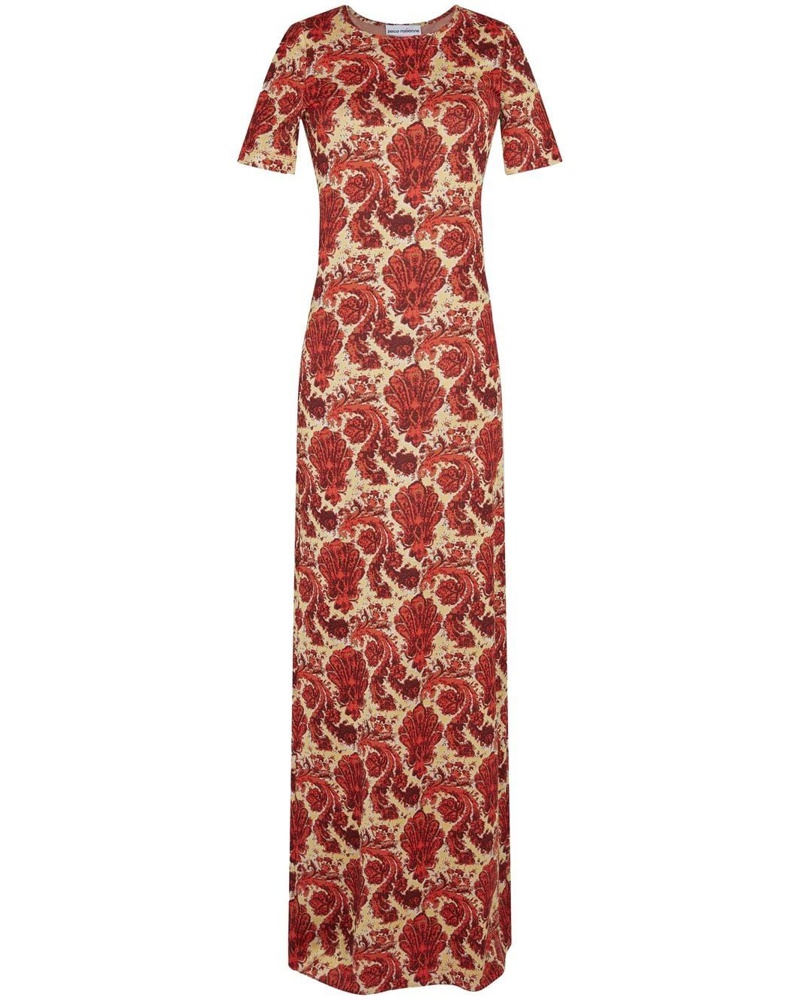 Paco Rabanne Damen Maxikleid mit Paisley-Print