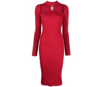 cut-out ribbed-knit midi dress