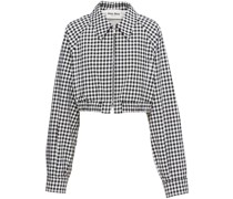 Cropped-Jacke mit Vichy-Karo