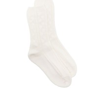 Socken mit Zopfmuster