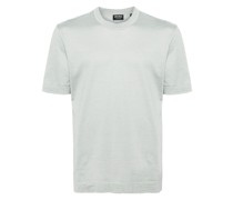Pikee-T-Shirt mit Rundhalsausschnitt
