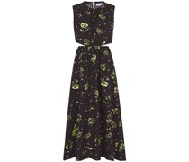 Poplin Cutout Midi Dress