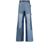 Weite Jeans im Patchwork-Look