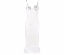 Kleid mit Federbesatz