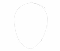 14kt Weißgoldhalskette mit Diamanten