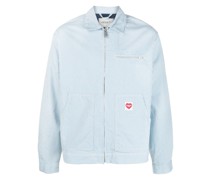 logo-patch cotton jacket