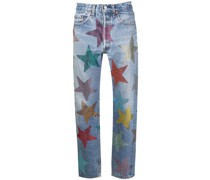 Halbhohe Straight-Leg-Jeans
