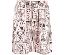 Shorts aus Seide mit Print