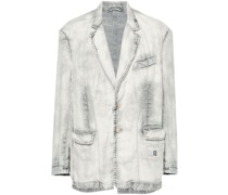 faded-effect linen blazer