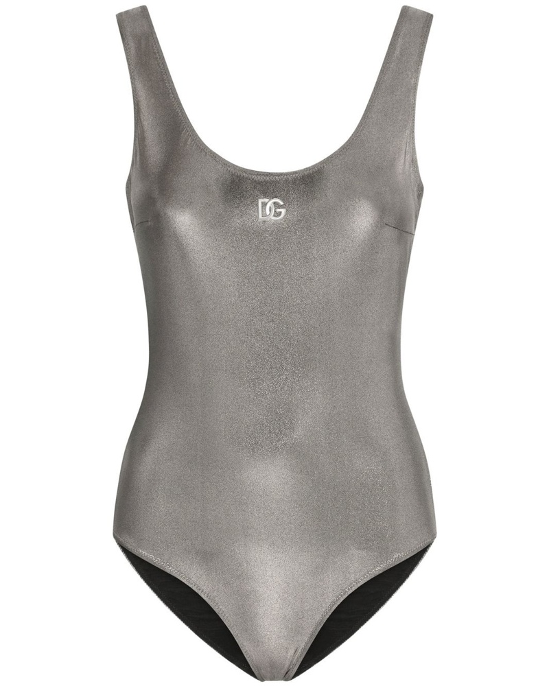 Dolce & Gabbana Damen Badeanzug mit Metallic-Look