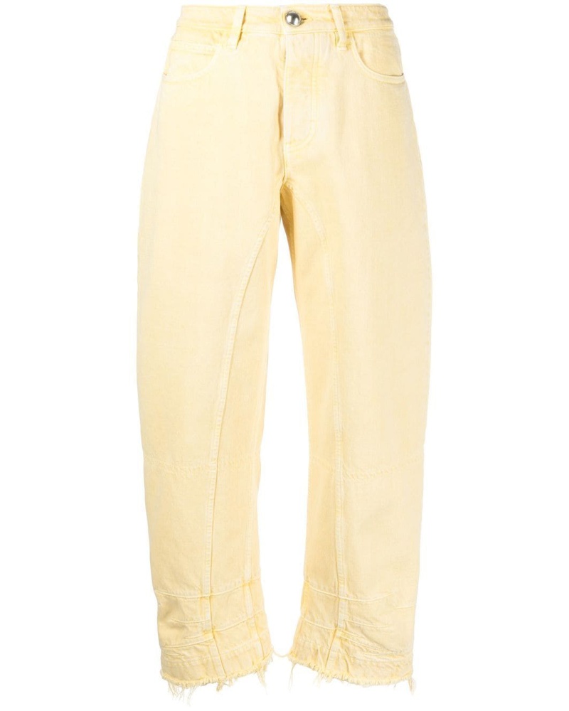 Jil Sander Damen Cropped-Jeans mit Fransensaum