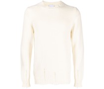 Gerippter Pullover in Distressed-Optik