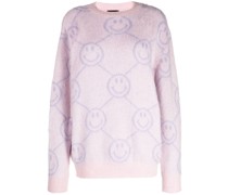 Intarsien-Pullover mit Smiley-Gesicht