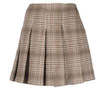 houndstooth-pattern high-waist skirt