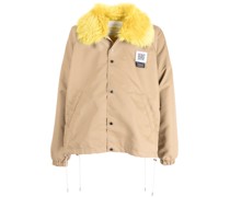 Hemdjacke mit Faux-Fur-Kragen