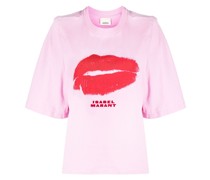 T-Shirt mit Lippen-Print