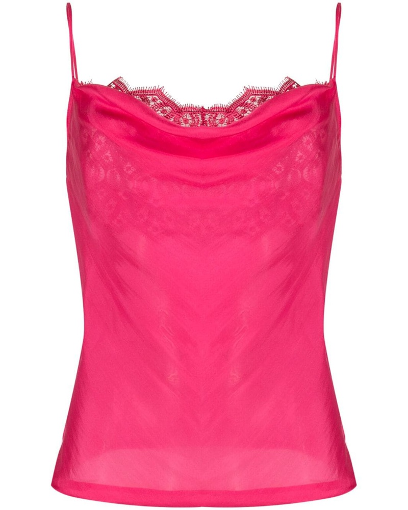 Alberta Ferretti Damen Top aus Seide mit Spitze