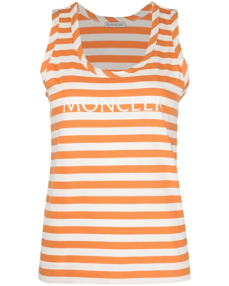 Moncler Damen Gestreiftes Tanktop mit Logo