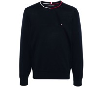 embroidered-logo fine-knit Pullover